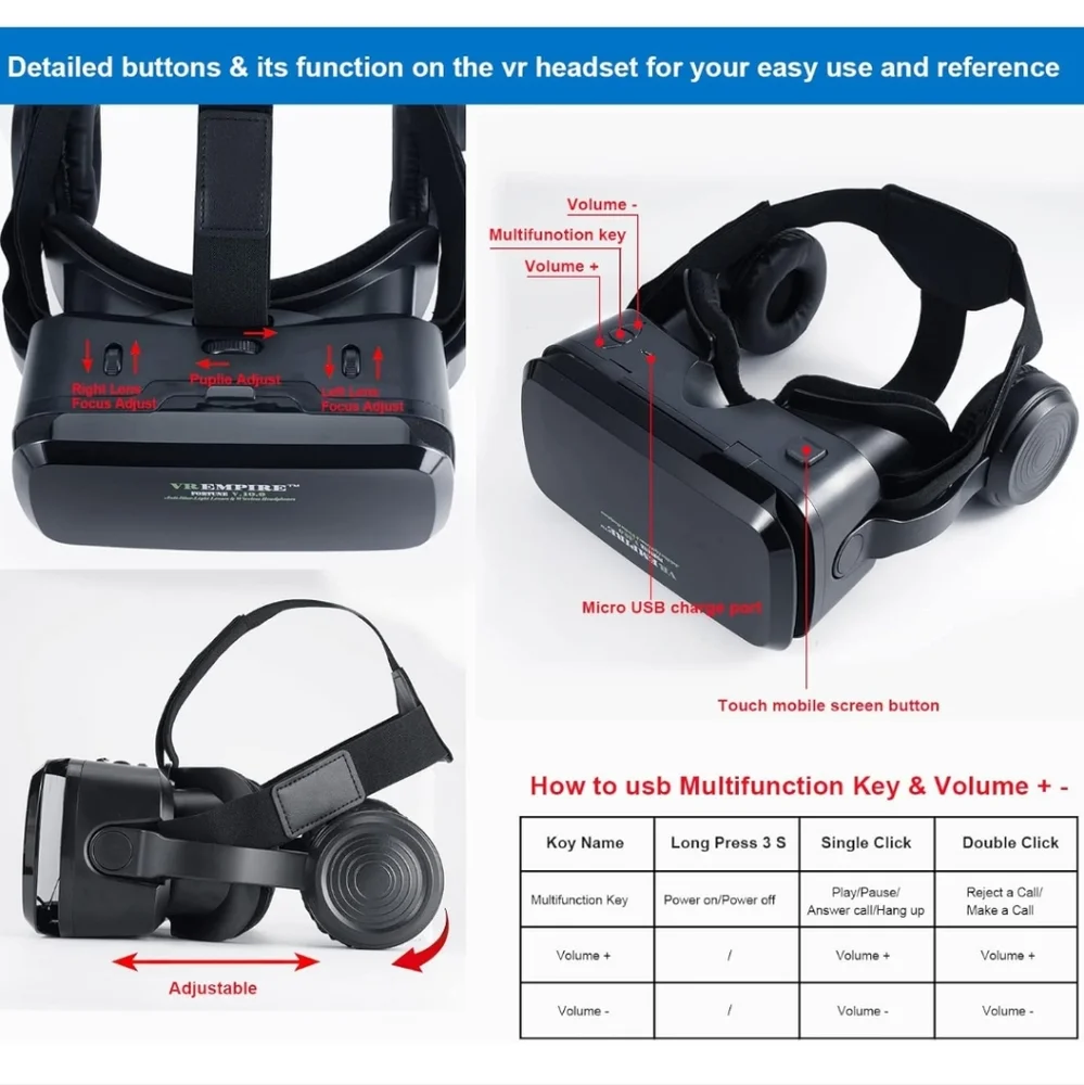 VR Empire Headset With Headphones